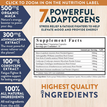 Load image into Gallery viewer, Adaptogens - Stress Relief & Mood Support (60 Capsules)