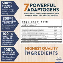 Load image into Gallery viewer, ADAPTOGENS SUPPLEMENT FACTS

